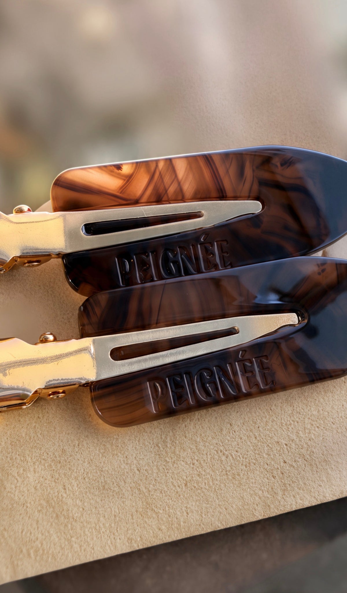 Vlasové sponky Peignée Barrettes - Chocolate